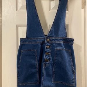 Denim Skirt Overalls